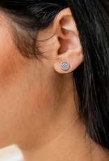 Sterling Silver Lotus Flower Stud Earrings 8mm