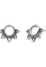 Sterling Silver Mali Floral Stud Earrings 10mm
