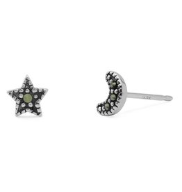 Moon & Star Stud Earrings