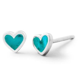 Heart Turquoise Stud Earrings 5mm