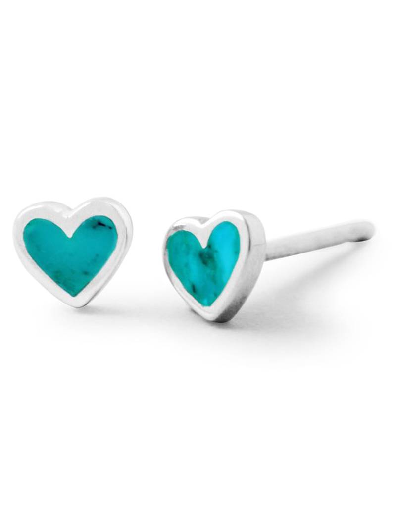 Heart Turquoise Stud Earrings 5mm