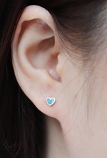Sterling Silver Heart Turquoise Stud Earrings 5mm