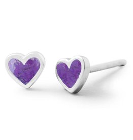 Heart Purple Stud Earrings 5mm