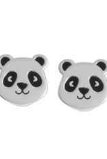 Sterling Silver Panda Stud Earrings 8mm