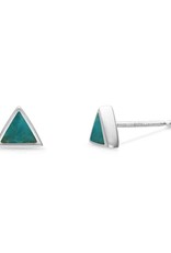 Sterling Silver Triangle Turquoise Stud Earrings 5mm