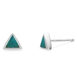 Triangle Turquoise Stud Earrings 5mm