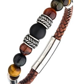 Onyx Tiger Eye Bracelet 8"