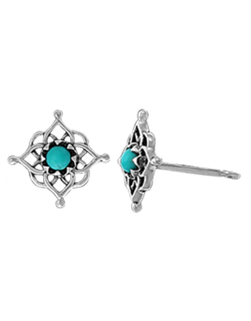 Sterling Silver Turquoise Post Earrings 9mm