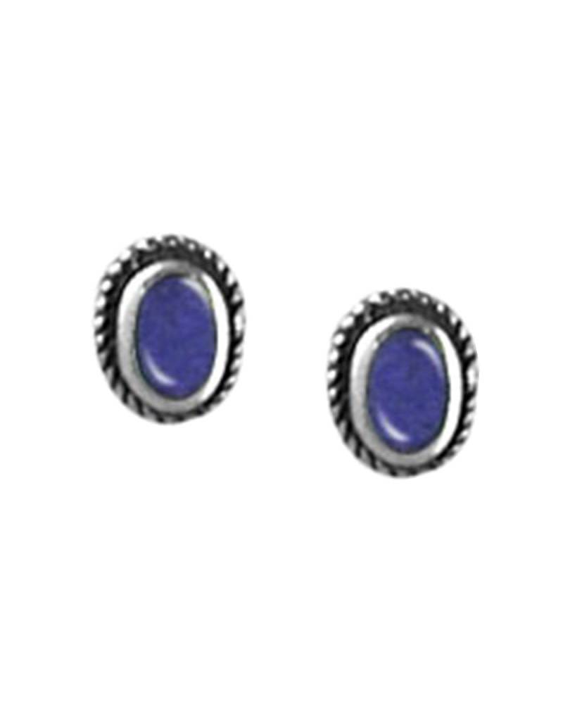 Oval Syn-Lapis Stud Earrings 6mm