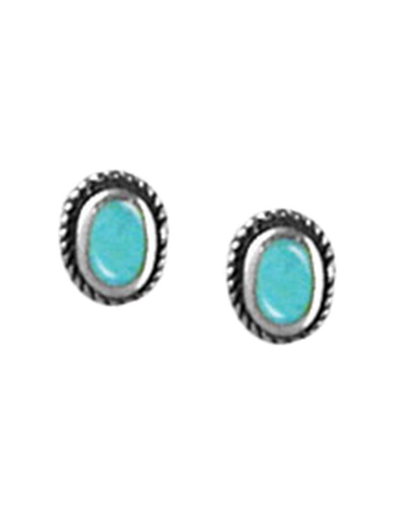 Sterling Silver Round Turquoise Stud Earrings 5mm Simply Sterling