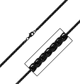 3.4mm Black Steel Wheat Chain