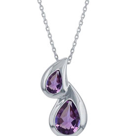 Teardrops Amethyst Necklace 18"