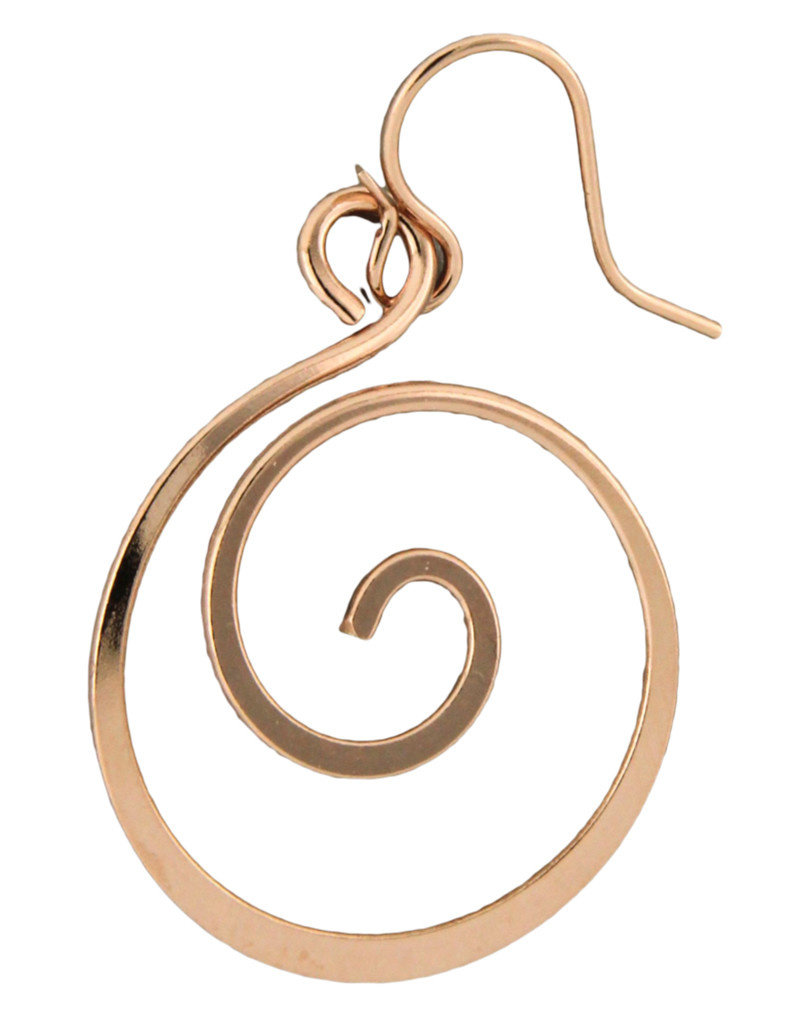14k Rose Gold Filled Koru Dangle Earrings 25mm