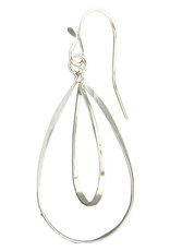 Sterling Silver Ribbon Loop Earrings 29mm