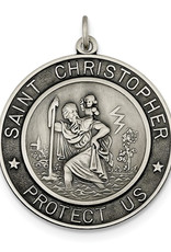 Sterling Silver St. Christopher Pendant 32mm