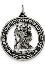Sterling Silver St. Christopher Pendant 29mm