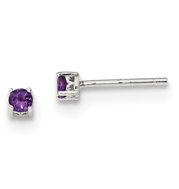 3mm Amethyst Stud Earrings