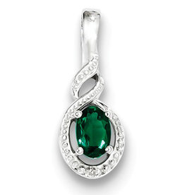 Oval Emerald (Lab) Necklace