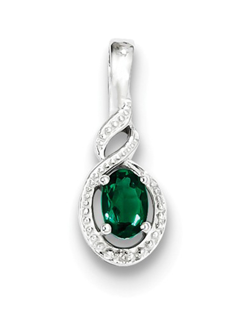 Oval Emerald (Lab) Necklace