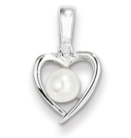 Heart Pearl Diamond Necklace