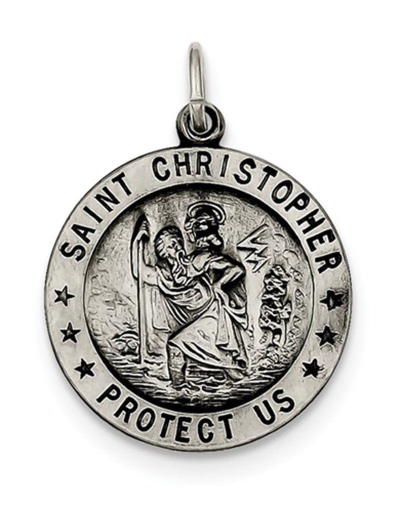 Sterling Silver St. Christopher Charm 22mm