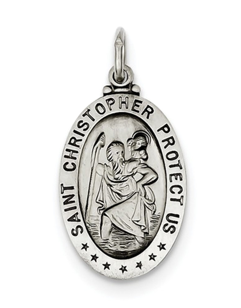Sterling Silver St. Christopher Pendant 22mm