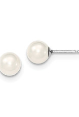 Sterling Silver 7-8mm Pearl Stud Earrings