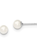 Sterling Silver 5-6mm Pearl Stud Earrings