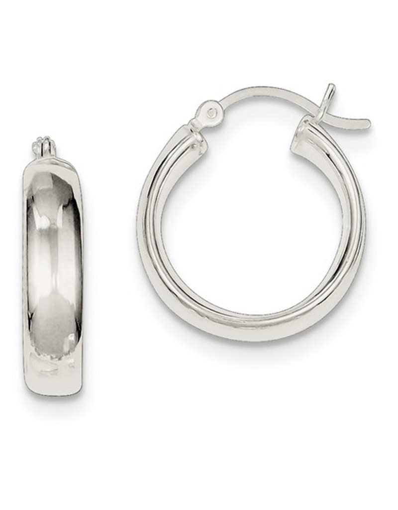 5mm Wide Hoop Earrings 20mm