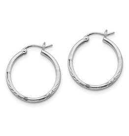 2mm Wide D/C Hoop Earrings 25mm