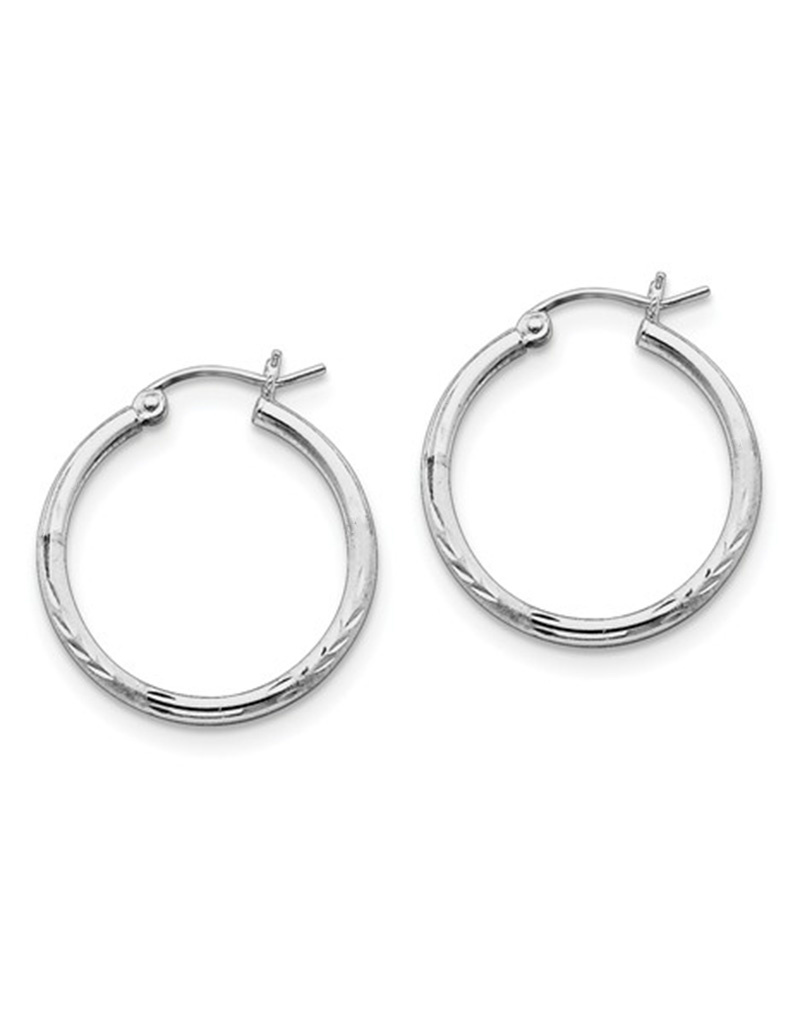 2mm Wide D/C Hoop Earrings 25mm