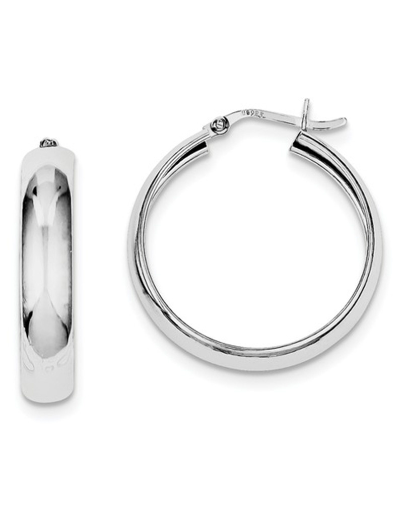 6mm Wide Hoop Earrings 26mm