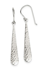Sterling Silver Hammered Teardrop Earrings 35mm