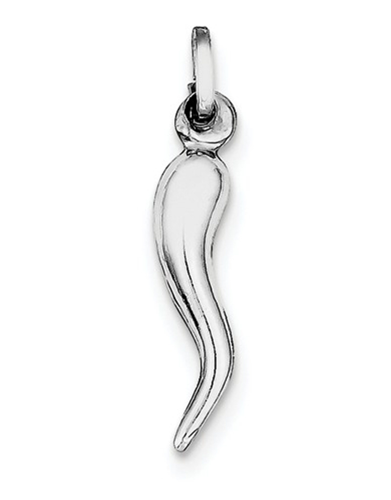 Sterling Silver Italian Horn Pendant 22mm Simply Sterling