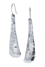 Sterling Silver Hammered Teardrop Earrings 45mm