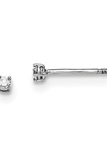 Sterling Silver Round Cubic Zirconia Stud Earrings 2.5mm