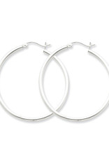 Sterling Silver 2mm Wide Hoop Earrings 39mm
