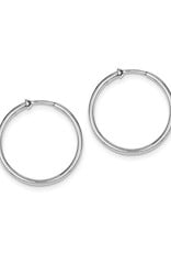 Sterling Silver Clip On Hoop Earrings 28mm