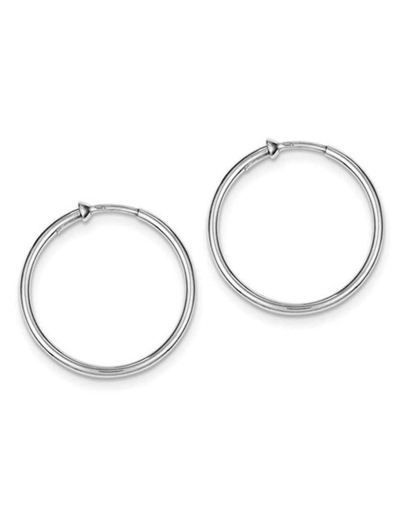 Sterling Silver Clip On Hoop Earrings 28mm
