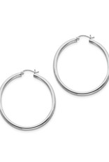 Sterling Silver 3mm Wide Hoop Earrings 45mm