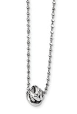 Sterling Silver Love Knot Diamond Cut Chain Necklace 18"