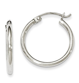 2mm Wide Hoop Earrings 20mm