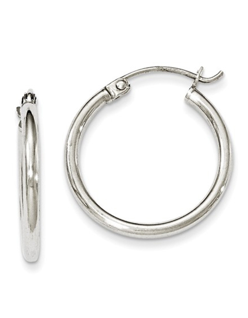 2mm Wide Hoop Earrings 20mm