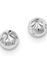Sterling Silver Diamond Cut Ball Stud Earrings 6mm