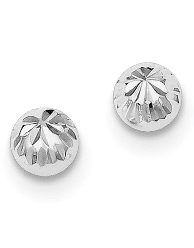 Sterling Silver Diamond Cut Ball Stud Earrings 6mm