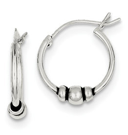 3-Bead Hoop Earrings 18mm