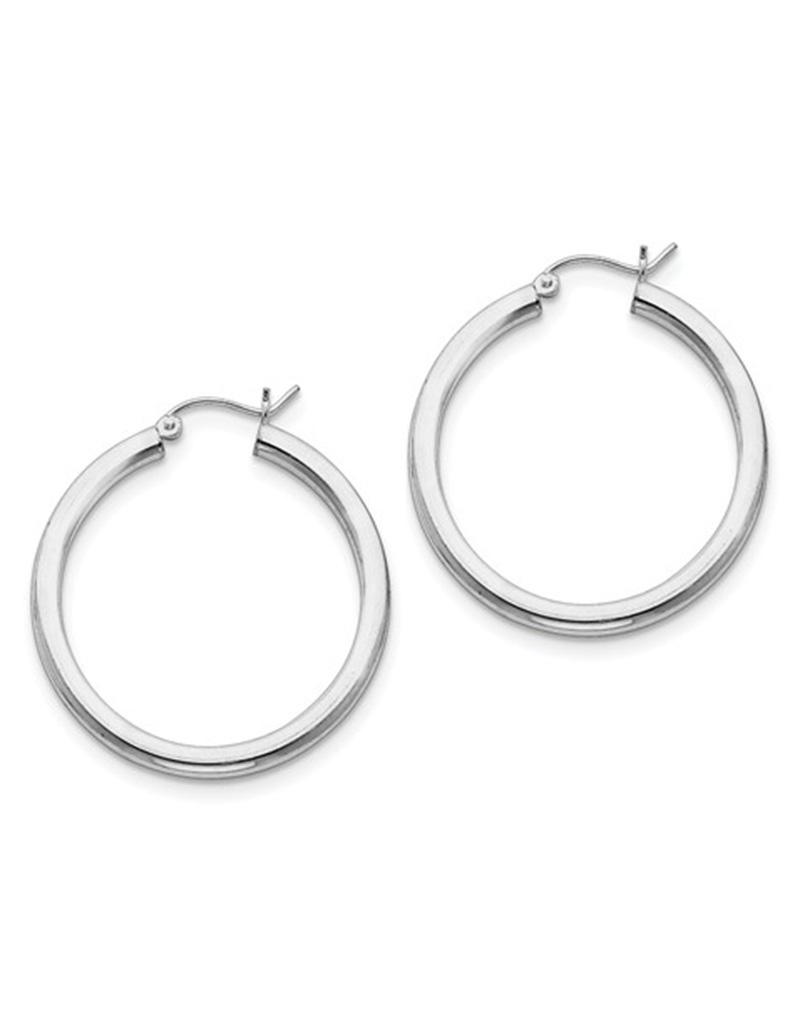 3mm Wide Hoop Earrings 34mm