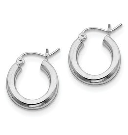 3mm Wide Hoop Earrings 15mm