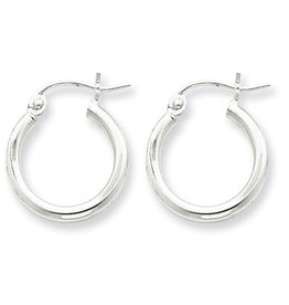 2mm Wide Hoop Earrings 15mm
