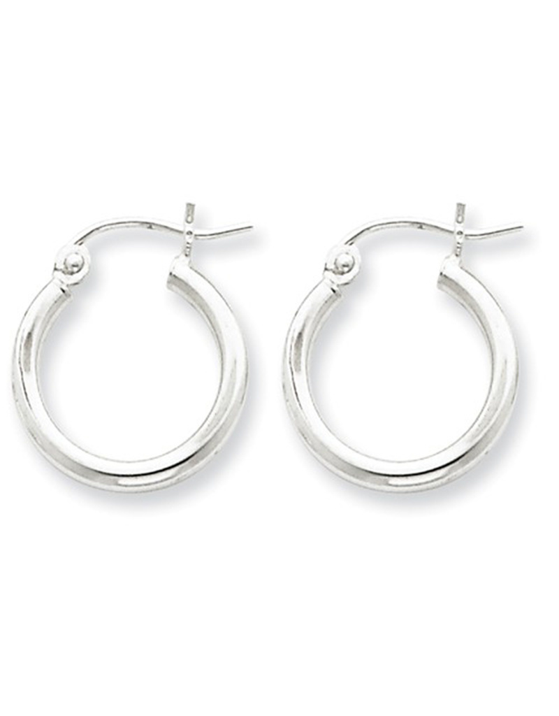 2mm Wide Hoop Earrings 15mm